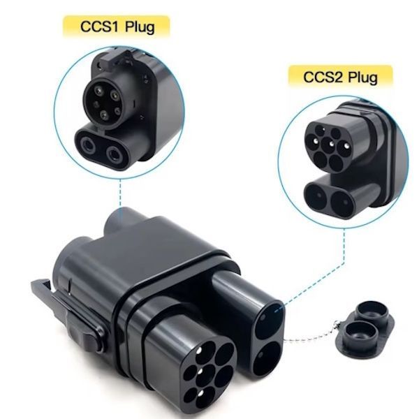 Переходник AC 7.4 кВт 32А + 350 кВт 350А DC CCS2 - CCS1 Guwieyg GUWIEYG (P-CS2CS1) P-CS2CS1-Guwieyg фото