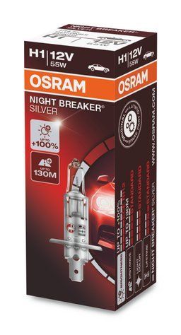 Галогенна лампа H1 55W 12V Night Breaker +100% Osram OS 64150NBS фото