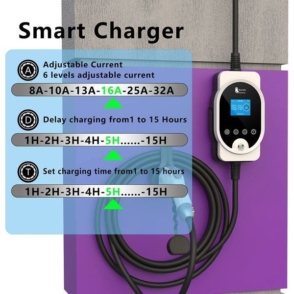 Зарядка для електромобіля GB/T AC 7,4 кВт 32A1-фаза Wi-Fi Master FEYREE (FY7-32-1PH-GB/T-M8) FY7-32-1PH-GB/T-M8 фото