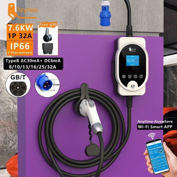 Зарядка для електромобіля GB/T AC 7,4 кВт 32A1-фаза Wi-Fi Master FEYREE (FY7-32-1PH-GB/T-M8) FY7-32-1PH-GB/T-M8 фото