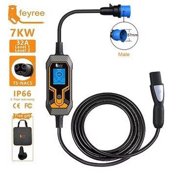 Зарядка для електромобіля Type Tesla 7.4 кВт 32A 1-фаза Lion King FEYREE (FY7-32-1PH-TS-K7) FY7-32-1PH-TS-K7-Fey фото